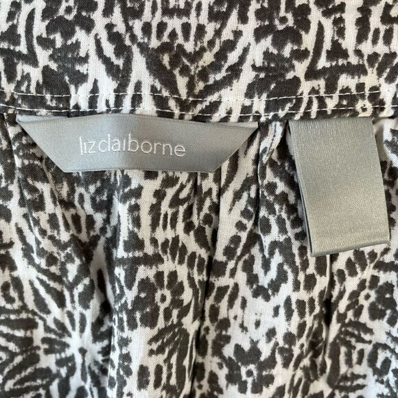 Liz Claiborne Animal Print Three Quarter Sleeve Top Size M EUC - Picture 5 of 5